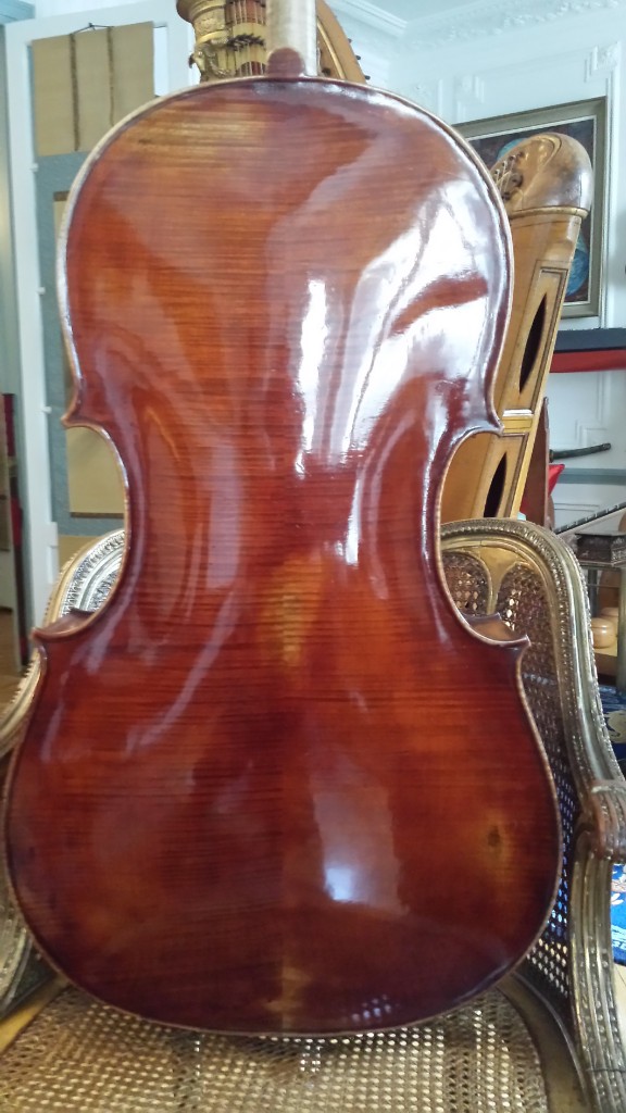 Cello Emile Pouzol 1937 back